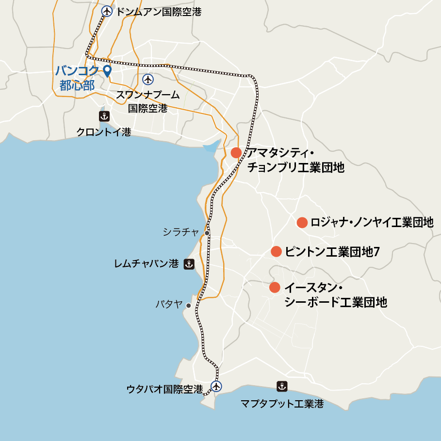 工場の位置マップ