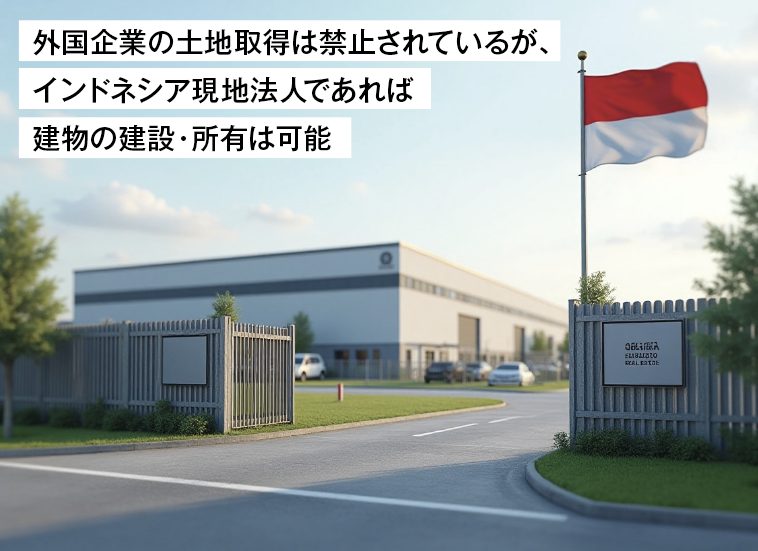 外国企業の土地取得は禁止されているが、インドネシア現地法人であれば建物の建設・所有は可能