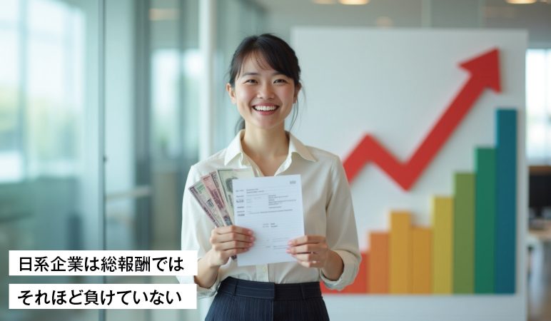 日系企業は総報酬ではそれほど負けていない